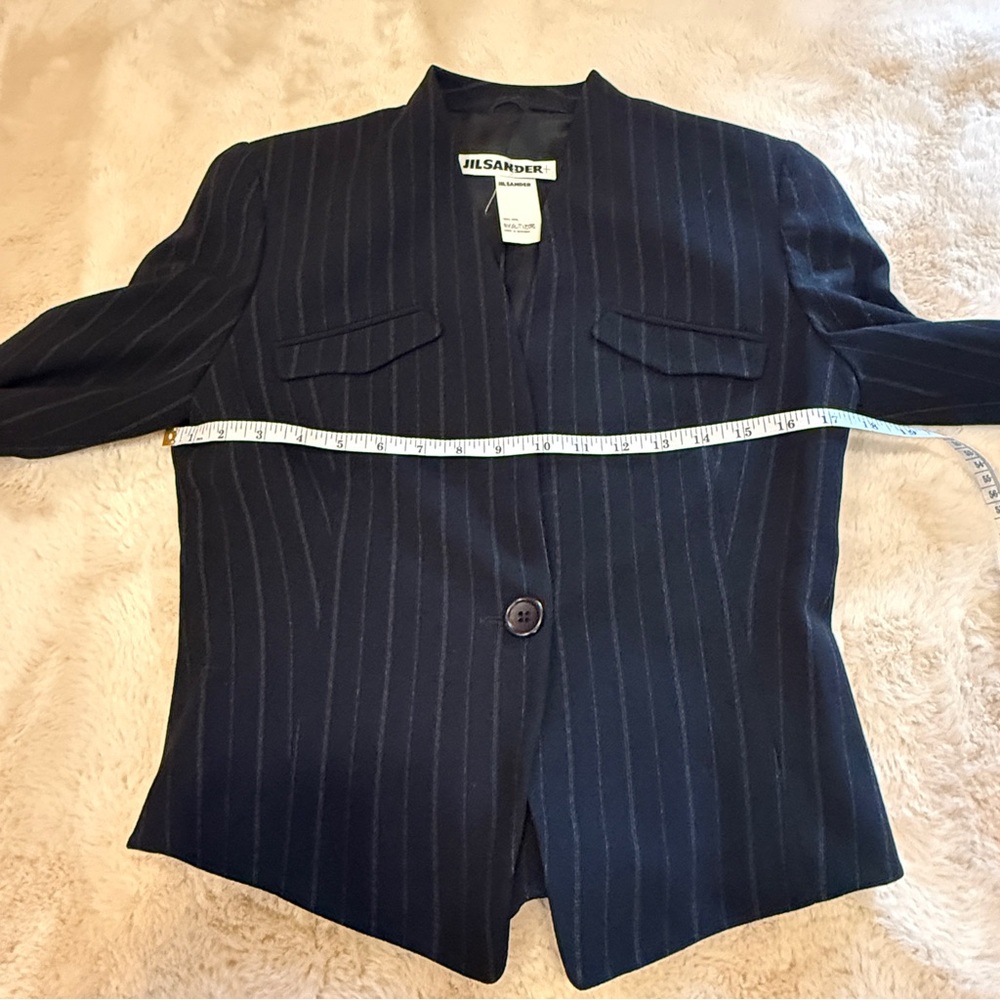 Jil Sander Black Pinstripe Single-Button Jacket - Picture 11 of 13